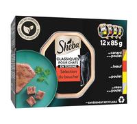 Mars Sheba Terrines Classiques - Barquettes pour Chat Adulte, Coffret Traiteur, 72 barquettes de 85g