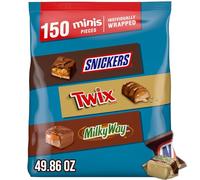 Mars Snickers, Twix & Milky Way Minis - Barras de chocolate surtidas, paquete de 150 unidades