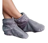 Mars Wellness Botines calefactables para microondas - Pantuflas para microondas - Herbal caliente/frío profundo penetrante herbal aromaterapia Wrap Warmer (carbón)