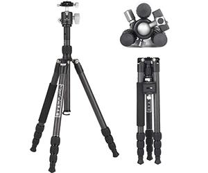 Marsace ET-1541T - Trípode profesional fotográfico portátil de 180 grados plegable de aleación de aluminio para Sony Nikon Canon