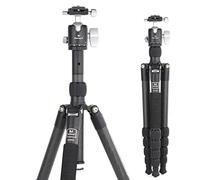 Marsace ET-2551T Trípode portátil plegable de nivel básico, grosor de pared de 1 mm y tubo de fibra de carbono de 8 capas, disparo panorámico de 360, compatible con cámaras Canon, Nikon, Sony