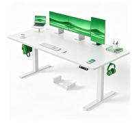 Marsail Escritorio Elevable Eléctrico 180x80,MAX 100 kg, Estructura Metálica Reforzada, Tablero de Cuatro Partes, Motor sin Escobillas, Silencioso, Escritorio Ajustable para Oficina en Casa y Gaming