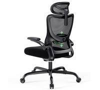 Marsail Silla de oficina ergonómica con reposacabezas de malla, silla de escritorio para computadora de oficina con soporte lumbar ajustable, sillas de trabajo giratorias con ruedas 3D