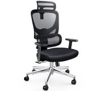 Marsail Silla de Oficina ergonómica con Soporte Lumbar Ajustable, Silla ergonómica giratoria de 90 a 135 ° con reposacabezas Ajustable y reposabrazos 2D para la Oficina en casa, Estudio