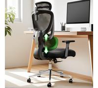 Marsail Silla de oficina ergonómica: silla ergonómica para videojuegos con reposacabezas 3D, soporte lumbar 3D, reposabrazos abatibles, silla de escritorio ajustable con respaldo alto con bloqueo de