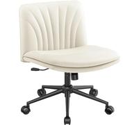 Marsail Taburete de tocador de Cuero para salón, Silla de Escritorio Ajustable con cojín Grande de 64 x 48 cm