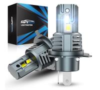 Marsauto Bombilla LED H4 Mejorada Bulb, 48000LM Brightness Output 6000K Cool White,9003 H4 Fog Bulbs IP68 Impermeable 60000Hrs Lifespan, 3 Mins Installation, 2 Pack