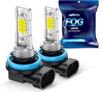 Marsauto H11/H8 LED Fog Light Bulb, 10000 Lumens 6000K White Super Bright & Compact H16/H8/H11 LED Bulb, 1:1 Mini Size Plug and Play Fog Lights, Pack of 2