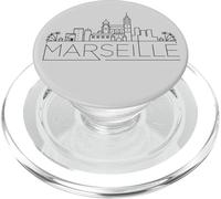 Marsella Francia,Arte Lineal Minimalista Sutil Limpio,Amantes franceses PopSockets PopGrip para MagSafe
