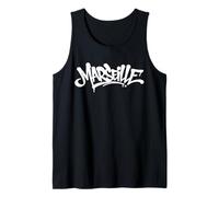 Marsella Graffiti Ciudad Arte Callejero Handstyle Francia Souvenir Camiseta sin Mangas