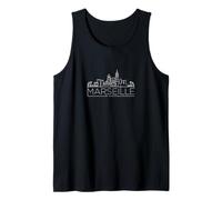 Marsella, Sur de Francia, Minimal Line Art, French Lovers Camiseta sin Mangas