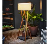 MARSET Cala 140 lámpara de pie, IP65, iroko/marrón