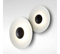 MARSET Ginger 20C, aplique de pared LED de Ø20 cm, marrón/blanco