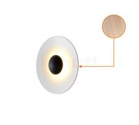 Marset Ginger, lámpara de pared/techo LED, roble/blanco - ø19,5 cm