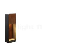 Marset Lab, lámpara de pared LED, gris grafito/madera de iroko oscuro