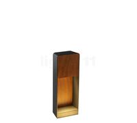 Marset Lab, luz de pedestal LED, gris grafito/madera de iroko oscuro