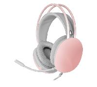 Mars Gaming MH-Glow, Auriculares 360° Full Chroma RGB Flow, Micrófono Cancelación Ruido, Ultraligero, Mempory-Foam, Windows/PS4/PS5/XBOX Series X|S/One/Mac/Switch/Switch 2/Smartphone/Tablet, Rosa