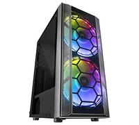 MARSGAMING MC500, Caja PC ATX, 2 Ventiladores XXL FRGB, Ventana+Rejillas, Negro