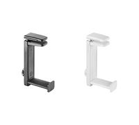 MARSGAMING MHH2, Soporte Auriculares, Gancho y Stand, Gestión Cables, Altura Ajustable, Negro & Mars Gaming MHH2W, Soporte Auriculares Gancho + Stand, Gestión Cables, Altura Ajustable, Blanco