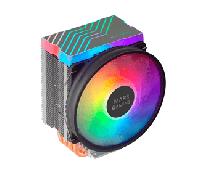 Mars Gaming MCPU44, Disipador CPU ARGB con 4 Heatpipes HCT 160W TDP, Ventilador Circular Ultra-Silencioso PWM 110mm, Iluminación Dual ARGB, Multisocket Intel/AMD, Altura Compacta 133mm