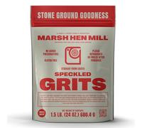 MARSH HEN MILL Sémola moteada - Mezcla heredada de sémola de piedra de maíz amarilla y blanca | Creamy Old Fashioned Goodness | Sin gluten | Sin aditivos, puro todo maíz natural | Paquete de 24 oz