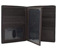 Marshal Billetera plegable de cuero genuino con bloqueo RFID para hombres, ranuras para tarjetas, 2 compartimentos para billetes, ventanas de identificación, dinero, Marrón, Talla única, Bifold