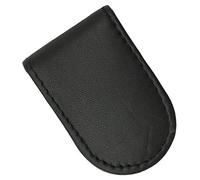 Marshal Cartera de piel auténtica negra con clip magnético fuerte para dinero