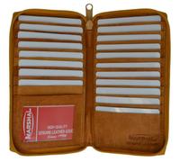 Marshal Cartera de piel con cremallera para tarjetas de crédito, Beige Bronceado, talla única