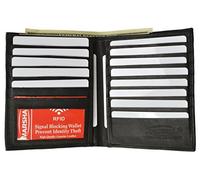 MARSHAL Cartera de piel de alta calidad con bloqueo RFID para tarjetas de crédito, plegable, Negro -, Talla única, Bifold