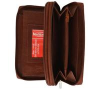 Marshal Cartera organizadora de chequera de piel auténtica con cremallera alrededor, Borgoña, Talla única