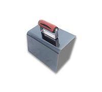 Marshalltown Llana de esquina exterior redondeada, mango Durasoft, R 19 mm, acero azul, dimensiones: 229x127x127 mm