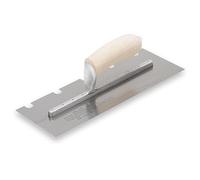 Marshalltown llana dentada, U -13x13x51 mm, mango de madera, acero inoxidable, dimensiones: 279x102 mm