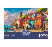 Marside Village Puzzle Hermoso 1000 Piezas para Pasatiempo Creativo Clásicos Regalos Decoración del Rompecabezas Desafiante Noches De Juegos Adultos Y Niños A Partir De 12 Años 38x26cm/1000pcs