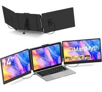 MarsMyth Monitor Triple S2 de 14 Pulgadas para Extensor de Pantalla de Laptop, Monitor Dual 1080P HD, Plug & Play, Extensor de Monitor para portátiles de 13 a 17 Pulgadas, Compatible con Todos los