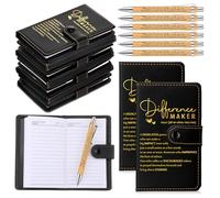 Marspark 20 Sets Difference Maker Employee Appreciation Gifts Inspirational A5 Leather Notebooks with Pens Thank You Motivational Gifts for Men Women Volunteers Teacher (Black)