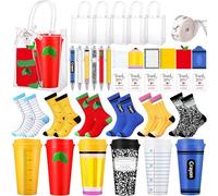 Marspark 6 Pack Back to School Teacher Appreciation Gifts Set, 16 oz Teachers Coffee Cups with Clear Bags, Socks, Notepads, Pens, Gift Tags, Ribbon for First Day of School Classroom Welcome Favors