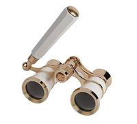 Marsrut Gafas binoculares Ultra HD de 3 x 25 pulgadas con asa, telescopio de color blanco para ver teatro, carreras de caballos y conciertos, prismáticos ligeros para hombres y mujeres, kit de