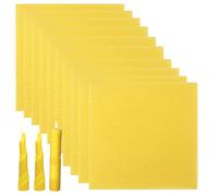 Marstey 30 hojas de cera de abeja para hacer velas, 100% natural orgánica hojas de cera de abeja para kits de fabricación de velas de bricolaje (20 x 15 cm)