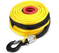 Marsui Kit de Cable sintético de Cuerda de cabrestante de 1/2 Pulgada x 100 pies, línea de cabrestante de 32000 Libras con Funda Protectora, Gancho Forjado, Correa de Seguridad de Repuesto para