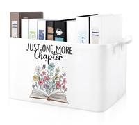 Marsui Regalos para amantes de los libros, cesta de almacenamiento de libros con texto en inglés "Just One More Chapter Book to Be Read List", accesorios para libros, regalo para miembros del club