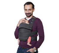 marsupi Mochila Portabebés - Para Bebés desde Recién Nacidos y Niños Hasta los 15 kg - Ligera y Compacta, Con Sistema de Sujeción Fácil y Resistente - Algodón Orgánico - Gris XL