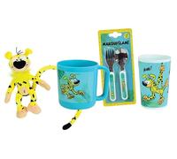 MARSUPILAMI - Juego de vasos para niños (1 vaso de 220 ml, 1 taza de 350 ml, 2 cubiertas de 13,5 cm y 1 pelusa +/- 18 cm)
