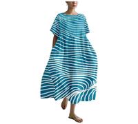 MARSVOVO Vestido de verano de talla grande para mujer, ajuste holgado, bohemio, estampado floral, arte japonés, vestido de verano para esconder el vientre, Yhcolor-8, XXL