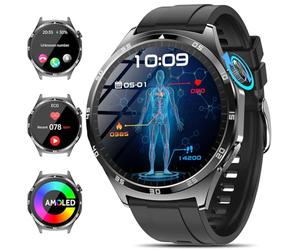 Marsyu 2026 Reloj Inteligente Hombre,1.43" AMOLED Smartwatch con Pulsómetro/Llamadas Bluetooth/SpO2/Sueño/SOS/Llamada Bluetooth,Sports Fitness Tracker para iOS Android,Negro