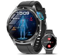 Marsyu Reloj Inteligente Hombre con ECG/HRV/Ácido Úrico, 1.43" AMOLED Smartwatch con Llamada Bluetooth Fatiga/Emociones, 24/7 ρresιón Arterιαl, Temperatura Corporal, Sueño Pulsera Actividad