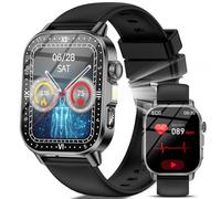 Marsyu Reloj Inteligente Hombre Mujer con /HRV,2.0" HD Smartwatch con Llamada Bluetooth,Linterna LED,130+ Modos Deportivos/Sueño/Frecuencia Cardíaca/ρresιón Arterιαl (Negro)