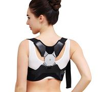 Mart Rechargeable Humpback Vibrating Reminder Adults Intelligent Corrector Back Shoulder Neck Support Brace (Color Black, Size : M for Weight 45-60KG)