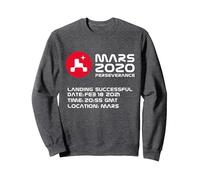 Marte 2020 Perseverance Rover NASA Misión Logo JPL Niños Niños Sudadera, Unisex para Adultos, Jaspeado Oscuro, XL