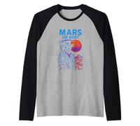 Marte o Busto Cool Mens Space Exploration Camiseta Manga Raglan
