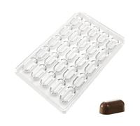Martellato MA1016 Molde de policarbonato transparente contemporáneo para chocolate, praliné con 25 cavidades, cada una de 40,5 mm x 18 mm x 16 mm de alto